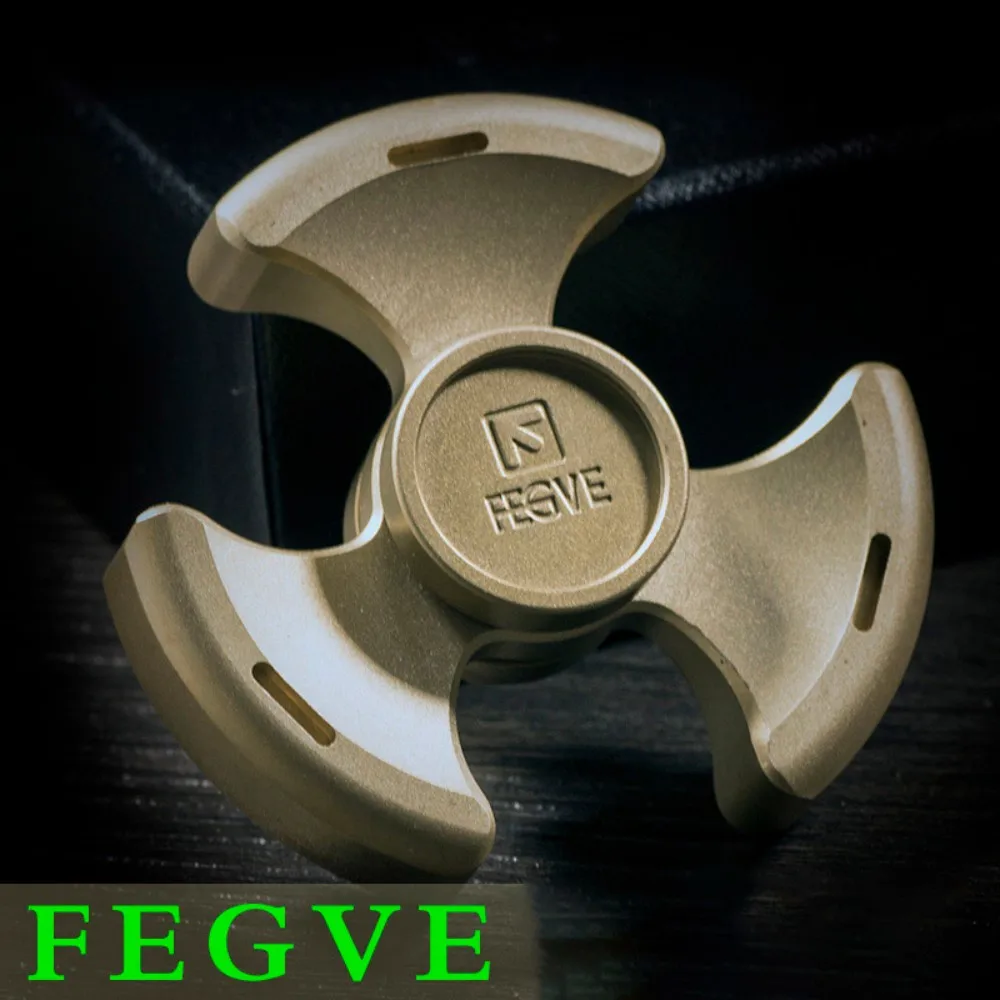 Фото FEGVE EDC Спиннер из латуни, трехлистный Спиннер, игрушки для взрослых, оригинальный дизайн, гаджеты для облегчения тревоги №2