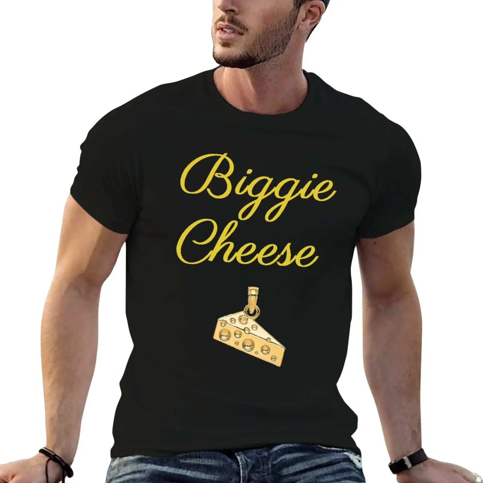 Фото Футболка Biggie Cheese le meilleur rappeur, футболки для мужчин, белые мужские футболки, футболка с рисунком №4
