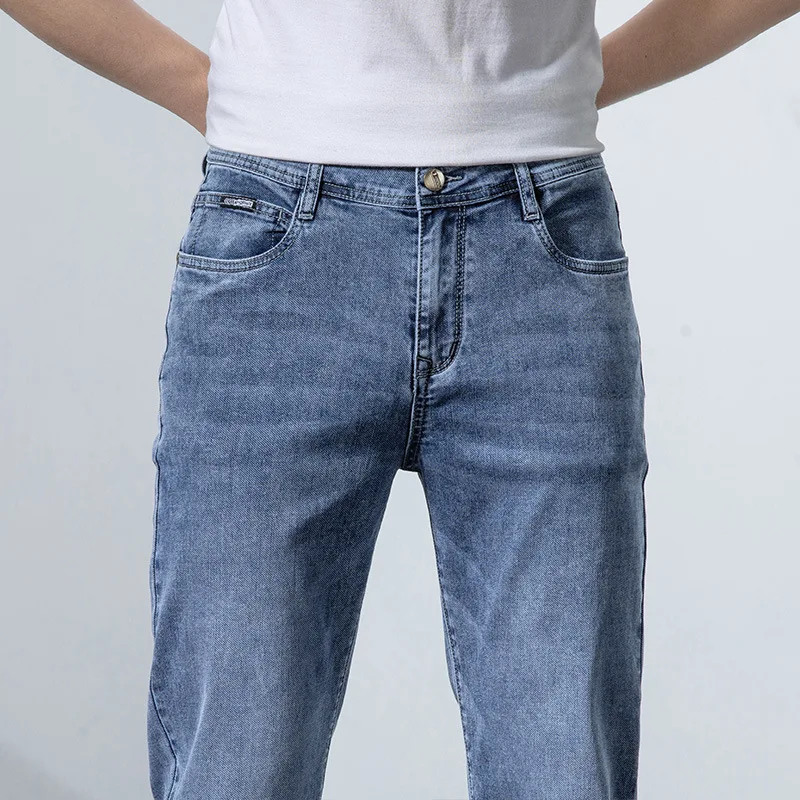 Фото Мужские джинсы скинни, 2023, Celana Panjang Pria Celana Denim Katun Kasual Fashion Musim №5