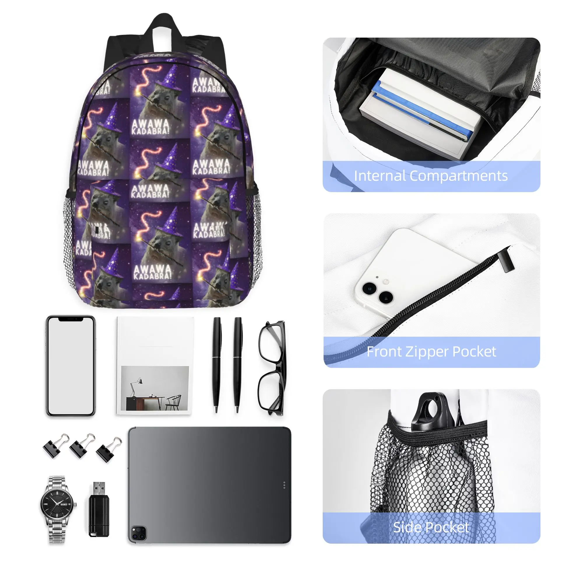 Рюкзак AWAWA KADABRA Rock Hyrax Wizard, хит продаж, вместительный, для мальчиков и девочек, школьный ранец, сумка через плечо для мужчин и женщин