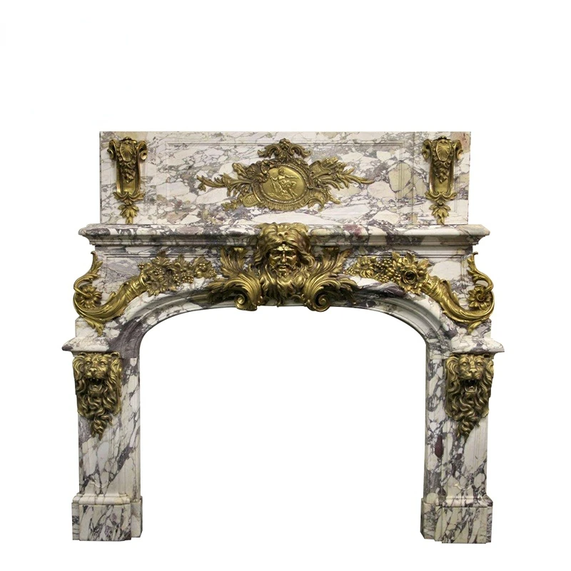Высококачественный мраморный камин в стиле Louis XV для украшения интерьера