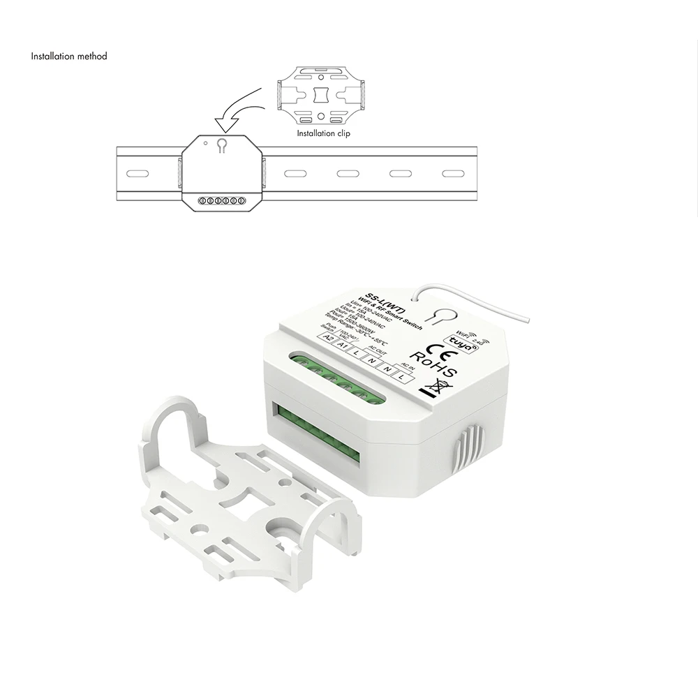 Фото Skydance SS-L (WT) AC100-240V Wi-Fi + кнопочный переключатель + 2,4 ГГцRF 1500-3600 Вт умный релейный переключатель переменного тока для одноцветной светодиодной лампы без затемнения №5