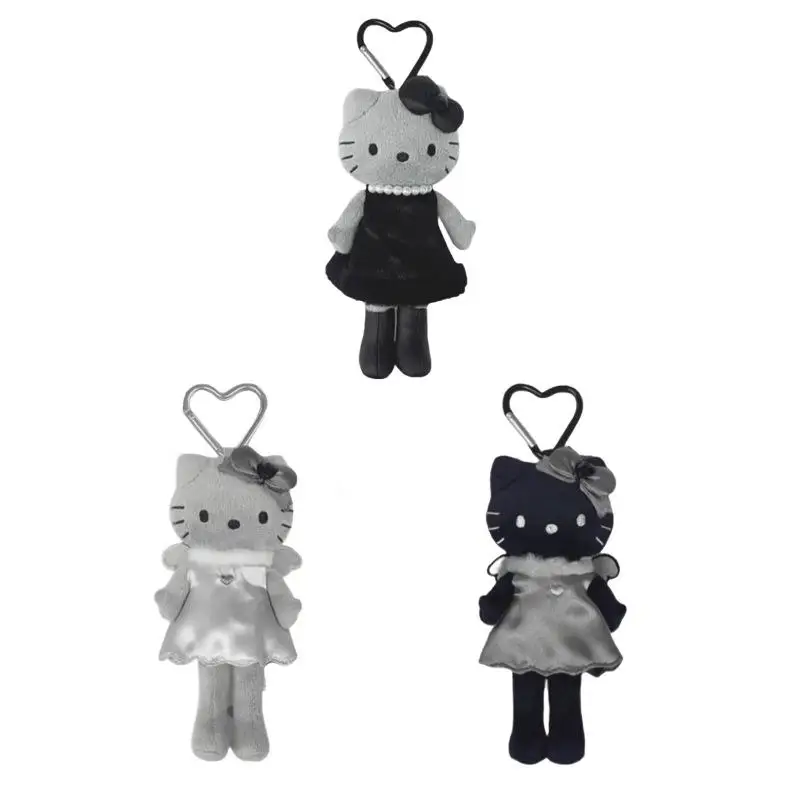 Sanrio Серый Ангел Длинные Ноги Hello Kitty Плюшевая Игрушка Брелок KT Cat Мягкая Кукла Подвеска Автомобильный Брелок Для Ключей Сумка Декор Детский Подарок