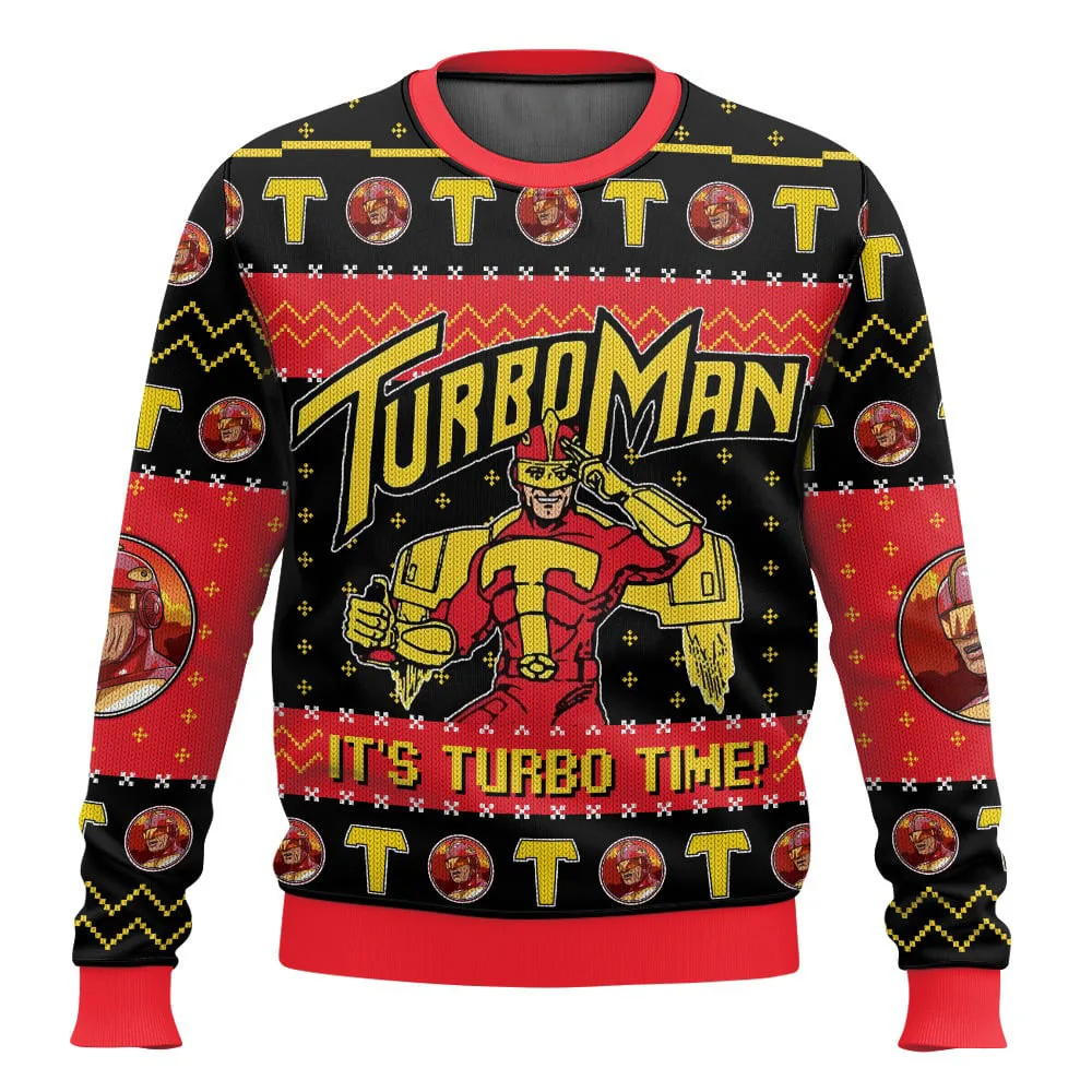 Это турбо-час! Turbo Man Jingle All the Way уродливый рождественский свитер повседневная мужская толстовка модная женская толстовка пуловер топы