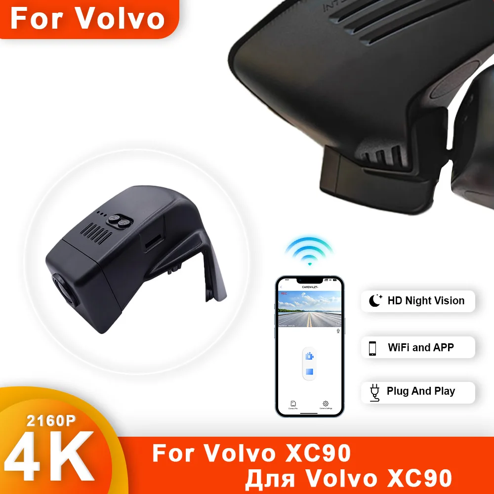 Подключаемый и запускаемый HD 4K 2K 1K Wifi Dash Cam Автомобильный DVR Dash Cam Volvo XC90 2015-2020DashCam видеомагнитофонные аксессуары