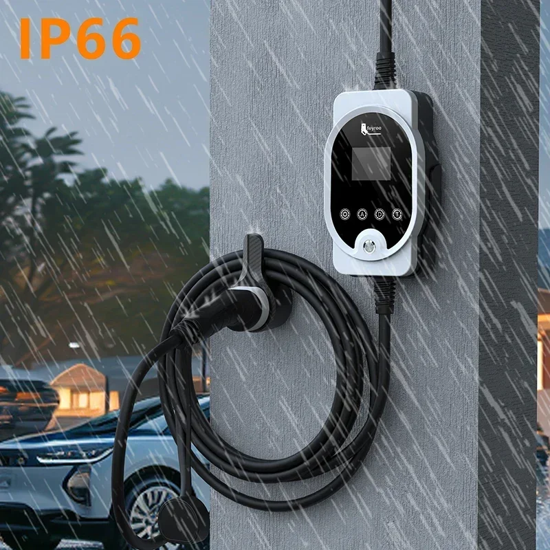 feyree Type2 Зарядное устройство EVSE Wallbox 22KW 11KW 3P Smart APP Управление Wi-Fi 7KW 32A 1P Настройка тока и времени зарядки для автомобилей электромобилей (art.: 3920cbecf35c1) - 3920cbecf35c1