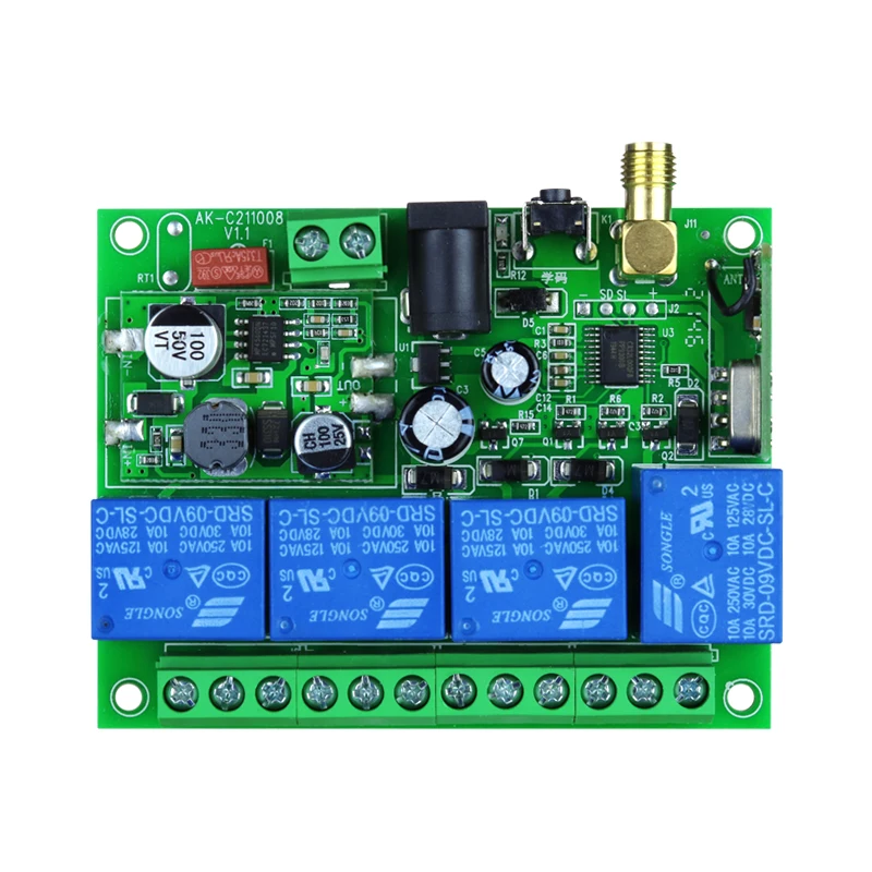 Фото 433 МГц RF беспроводной DC12V 24V 10A 4-канальный пульт дистанционного управления переключатели приемник передатчики двигатель/вентилятор/уключение и выключение фонаря №3