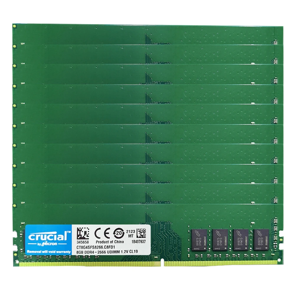 Оперативная Память DDR4 4 ГБ 8 ГБ, 10 шт., память для настольного компьютера 2133 2400 2666 3200 МГц 266Pin UDIMM PC4 17000 19200 21300 25600 16 Гб Ddr4, оперативная память