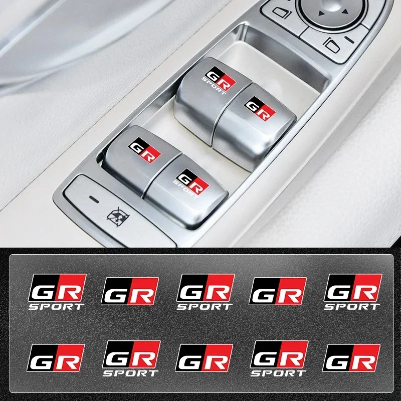 Автомобильный стеклоподъемник Кнопка стикер для руля для Toyota GR Sport Gazoo Racing RAV4 колесная наклейка Avensis Prado автостайлинг