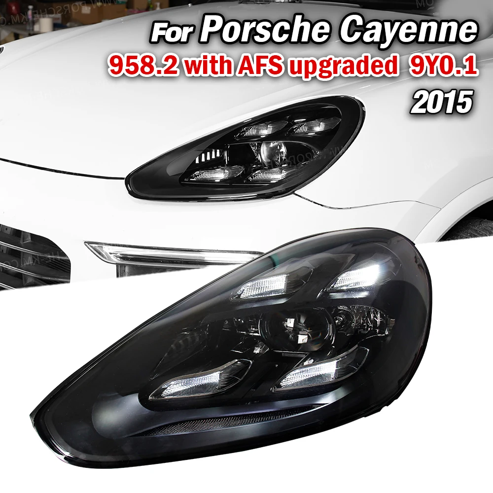 Фары для Porsche Cayenne 958.2 2015-2017, обновление 9Y0.1 DRL, сигнал поворота, линза дальнего света