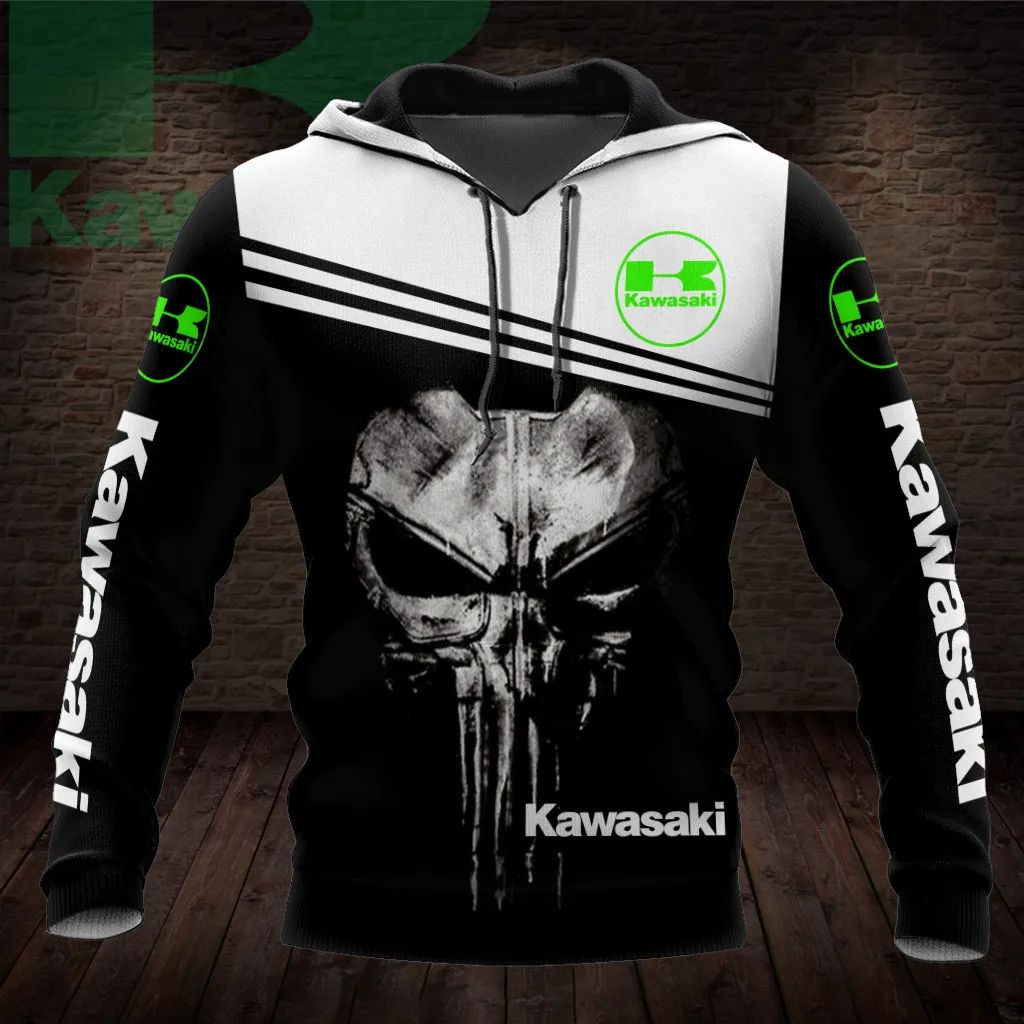 Kawasaki, мужская одежда для экстремальных видов спорта, детская толстовка большого размера с капюшоном, гоночный костюм, толстовка, высококачественная унисекс, мотоциклетная форма, мужская