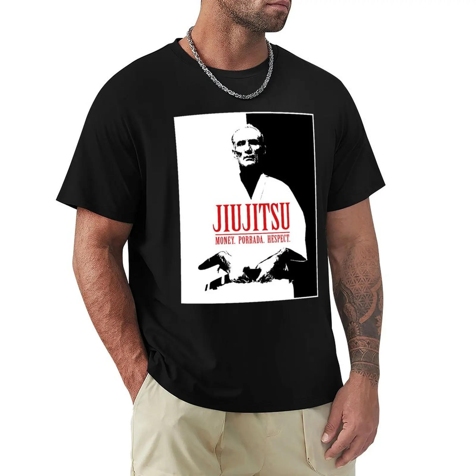 Футболка в стиле джиу-джитсу Helio Gracie со шрамом, одежда на день Святого Валентина, фигурки аниме, забавная рубашка, хлопковая мужская футболка