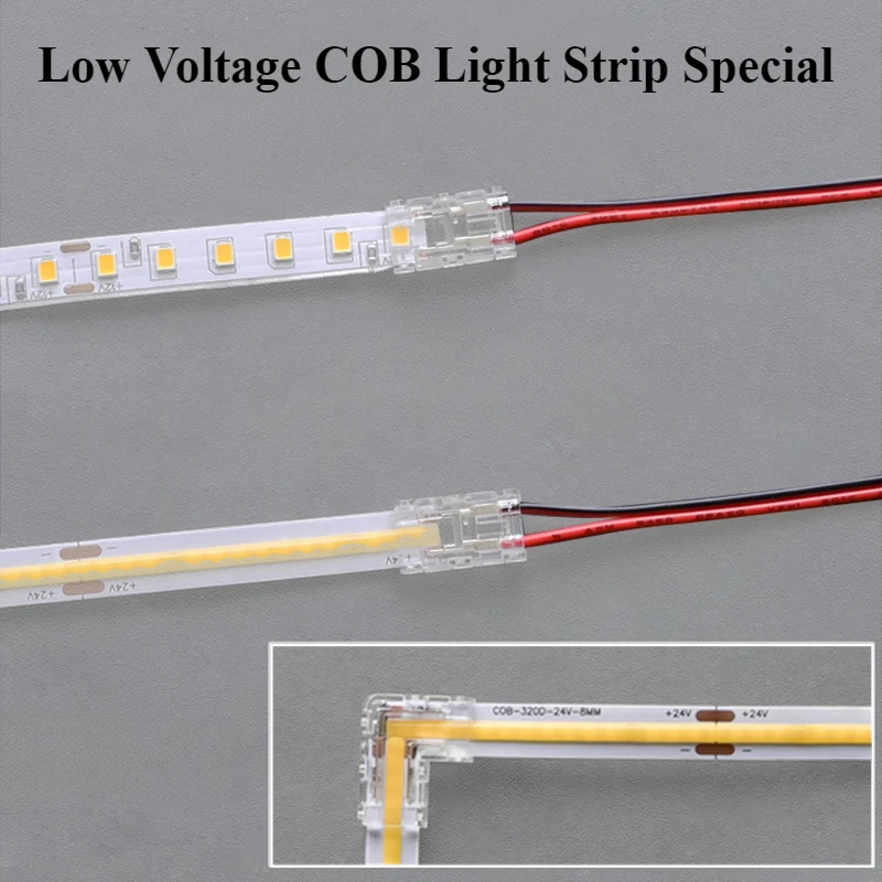 Разъем для светодиодного провода COB 8 10 мм. Беспаечная мини-пряжка. FCOB RGB CCT. Светодиодные ленты. 3 4-контактный разъем без темных площадок.