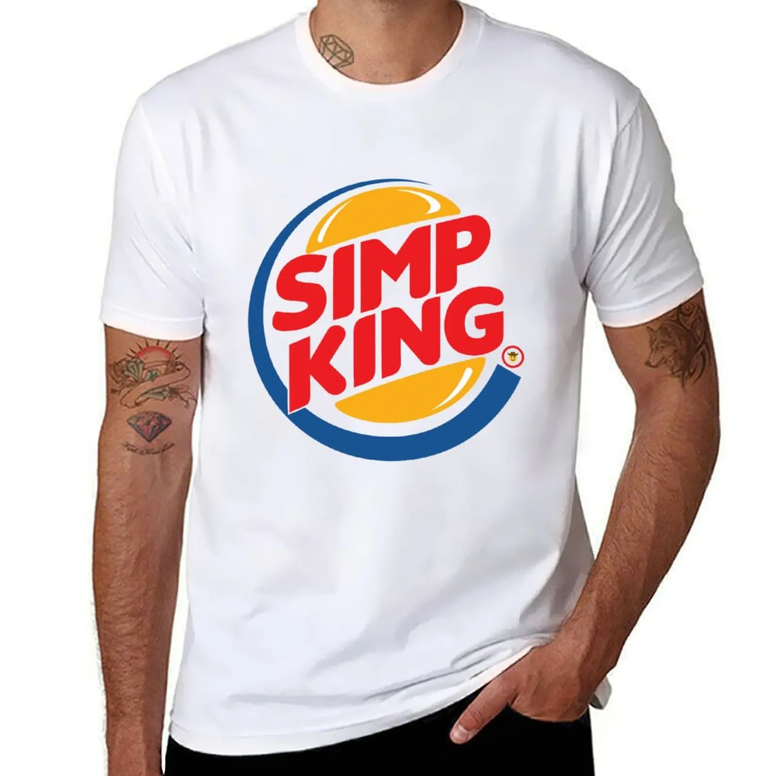 Футболка Simp King, мужские футболки, облегающая мужская футболка, летняя мужская футболка, футболка с рисунком