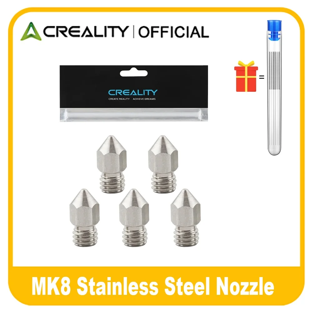 Сопло Creality MK8, 0,2 мм/0,4 мм/0,6 мм/0,8 мм/1,0 мм, резьба М6, для 3D принтера Ender 3 Pro/CR 10/Ender 5, 5 шт.