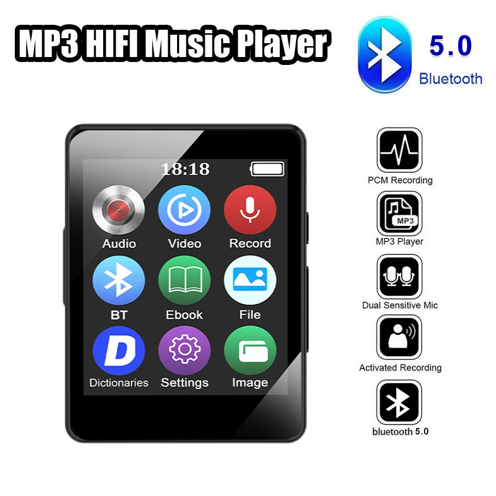 2025 НОВЫЙ портативный MP3-плеер Bluetooth 5,0 полноэкранный Walkman Sport HIFI музыкальный плеер Mp4 видеоплеер FM/электронная книга/рекордер Mp3