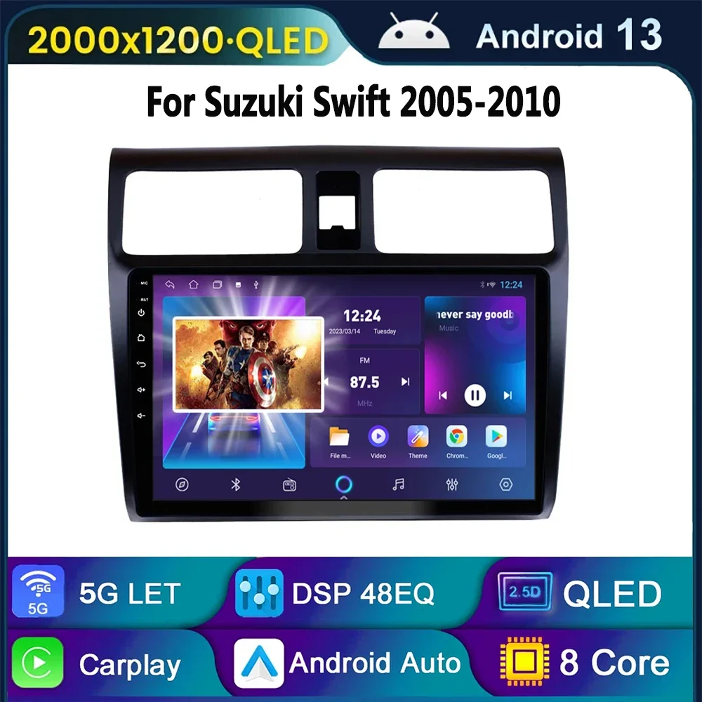 Для Suzuki Swift 2005 2006 2007 2008 2009 2010 Android Автомобильный радиоприемник Мультимедийный плеер 2DIN Навигация GPS Видео 2 Din IPS 8 ядер 4G
