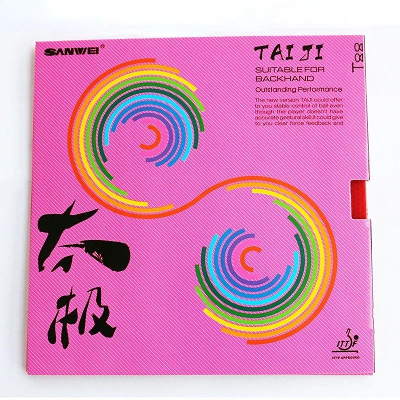 Резиновая пипетка SANWEI TAIJI (TAICHI) PLUS для настольного тенниса, оригинальная полуклейкая Резина T88 для пинг-понга с розовой губкой для торта (art.: 3920c7344c71a) - 3920c7344c71a