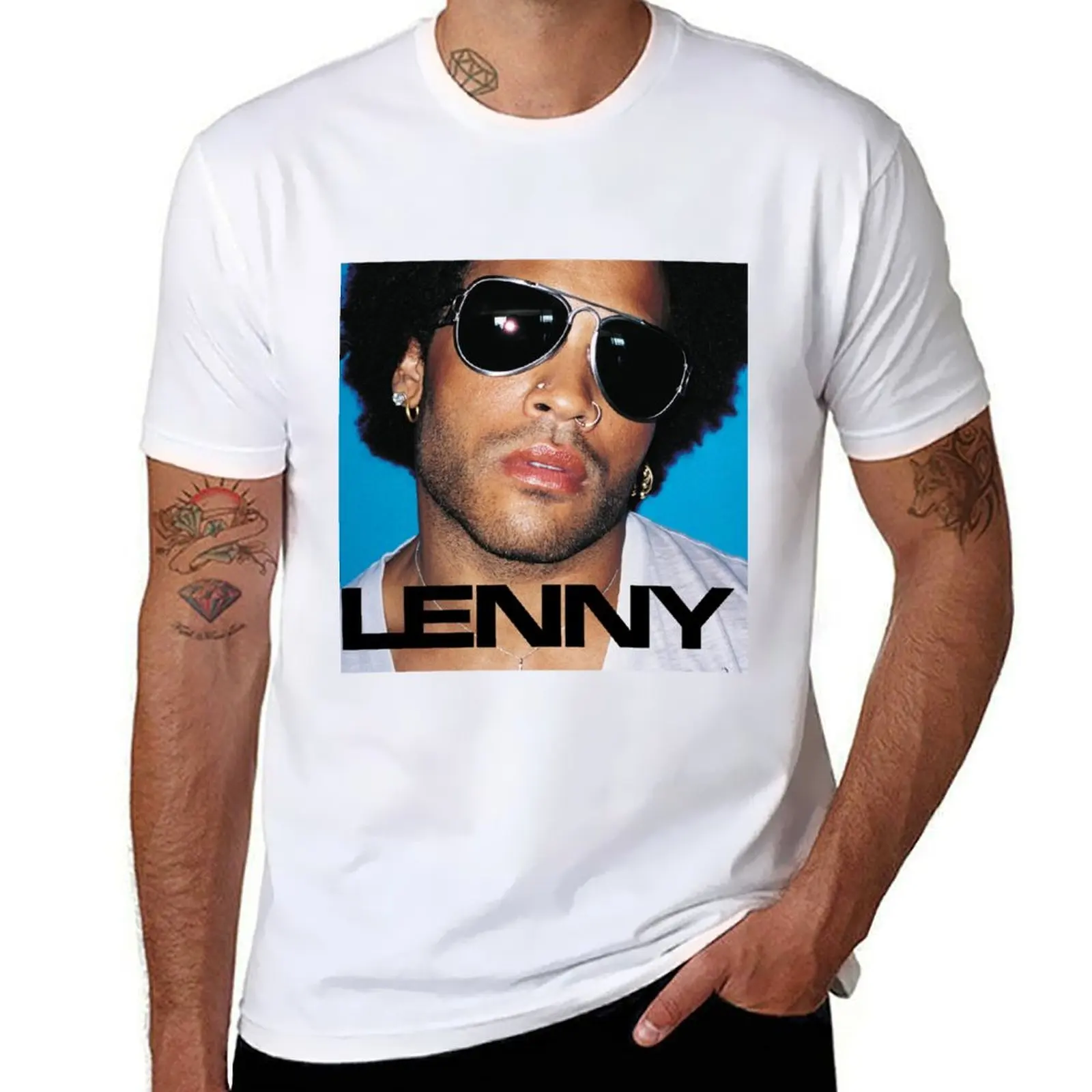 Футболка Lenny Kravitz, мужские футболки, мужская футболка с рисунком, футболка с рисунком