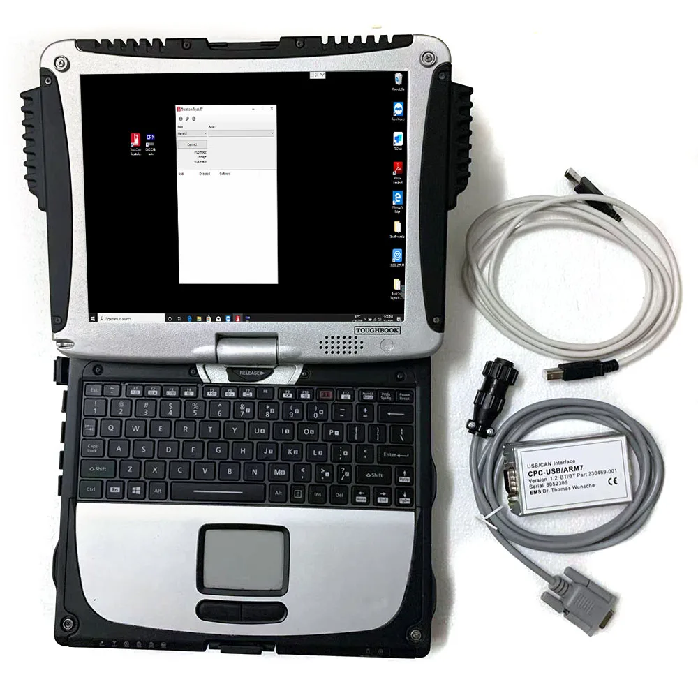TruckCom ToyotaBT для Toyota BT EMS CAN Suite, интерфейс общественного связи ARM7, диагностический инструмент для вилочных погрузчиков + ноутбук CF19