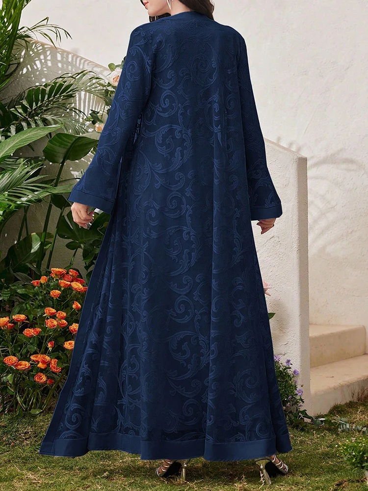 Mia Muse Ramadan Essentials Женские мусульманские комплекты Скромные модные платья с расклешенными рукавами и открытой строчкой с круглым вырезом, миди-свинг, комплекты Абая (art.: 3920cd3103e43) - 3920cd3103e43