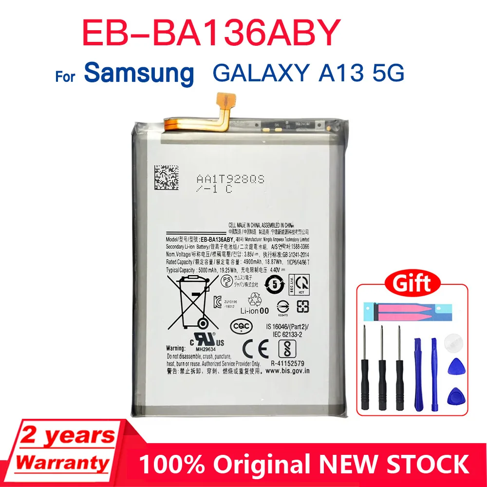 Оригинальный новый высококачественный сменный аккумулятор EB-BA136ABY 5000 мАч для Samsung Galaxy A13 5G + инструменты