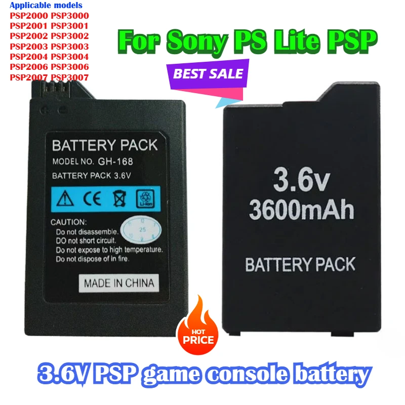 Замените литий-ионный аккумулятор Ostent 2400 мАч/3600 мАч 3,6 В Sony PSP 2000/3000 PSP-S110, игровые консоли, перезаряжаемые аккумуляторы для хоста