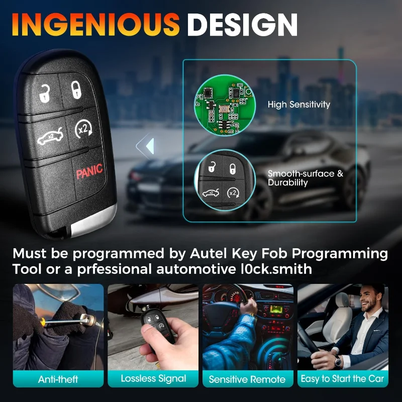 10 шт. AUTEL CL005AL универсальный смарт-ключ премиум для Chrysler 5 кнопок IKEYCL005AL для смарт-ключа Autel для KM100 IM508 IM608 (art.: 3920cbd3cb01c) - 3920cbd3cb01c