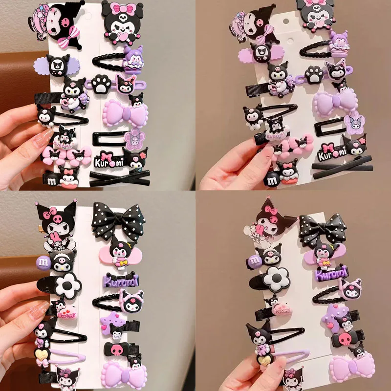 56 шт., набор заколок для волос Kawaii Kuromi, аксессуары для волос, повязка на голову с героями мультфильмов аниме для девочек, подарки для детей
