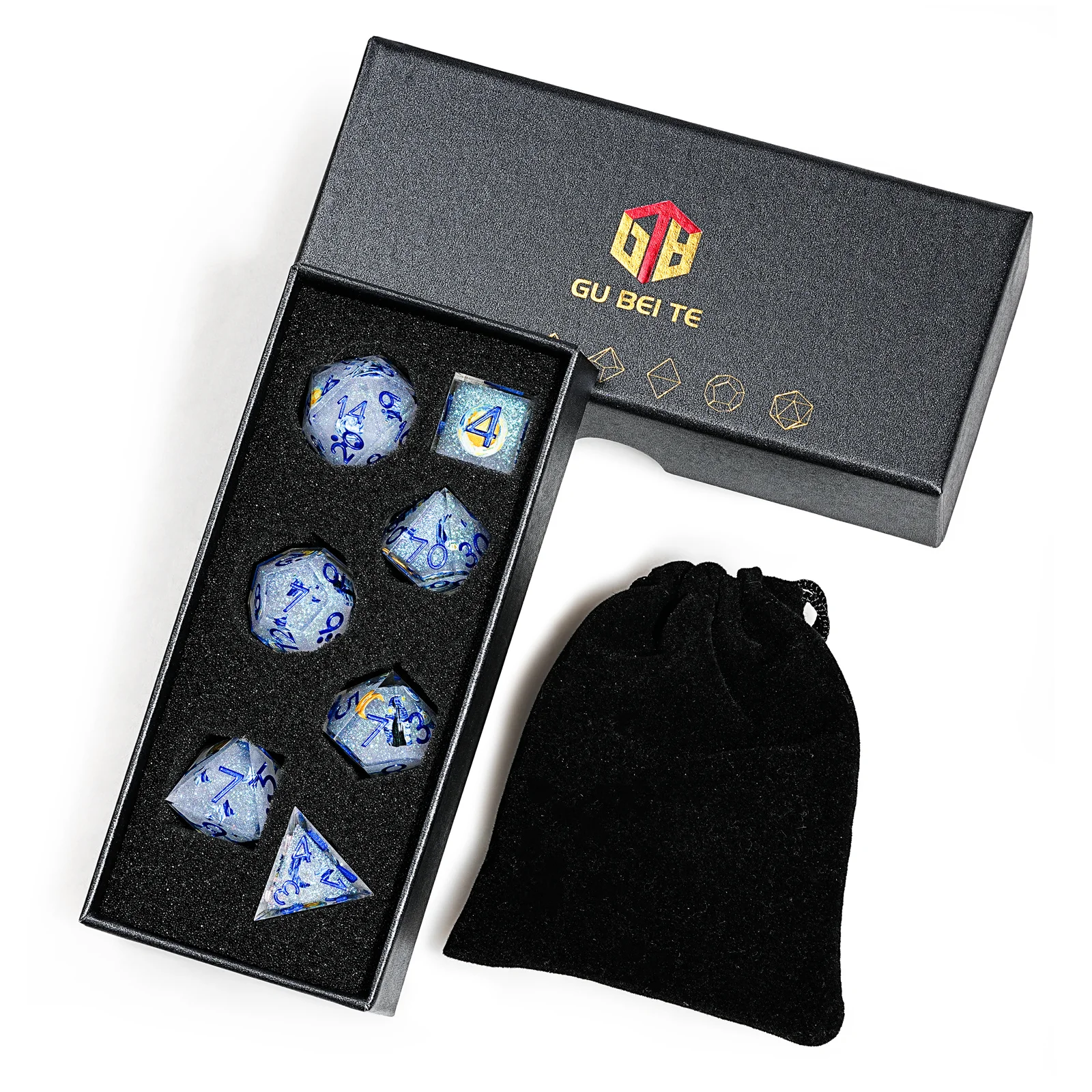 1-7 шт. DND Dice Белый Ван Гог «Звездная ночь» Смоляные игральные кости Многогранные многогранные игральные кости для D&D Game COC Ролевые игры RPG Стол