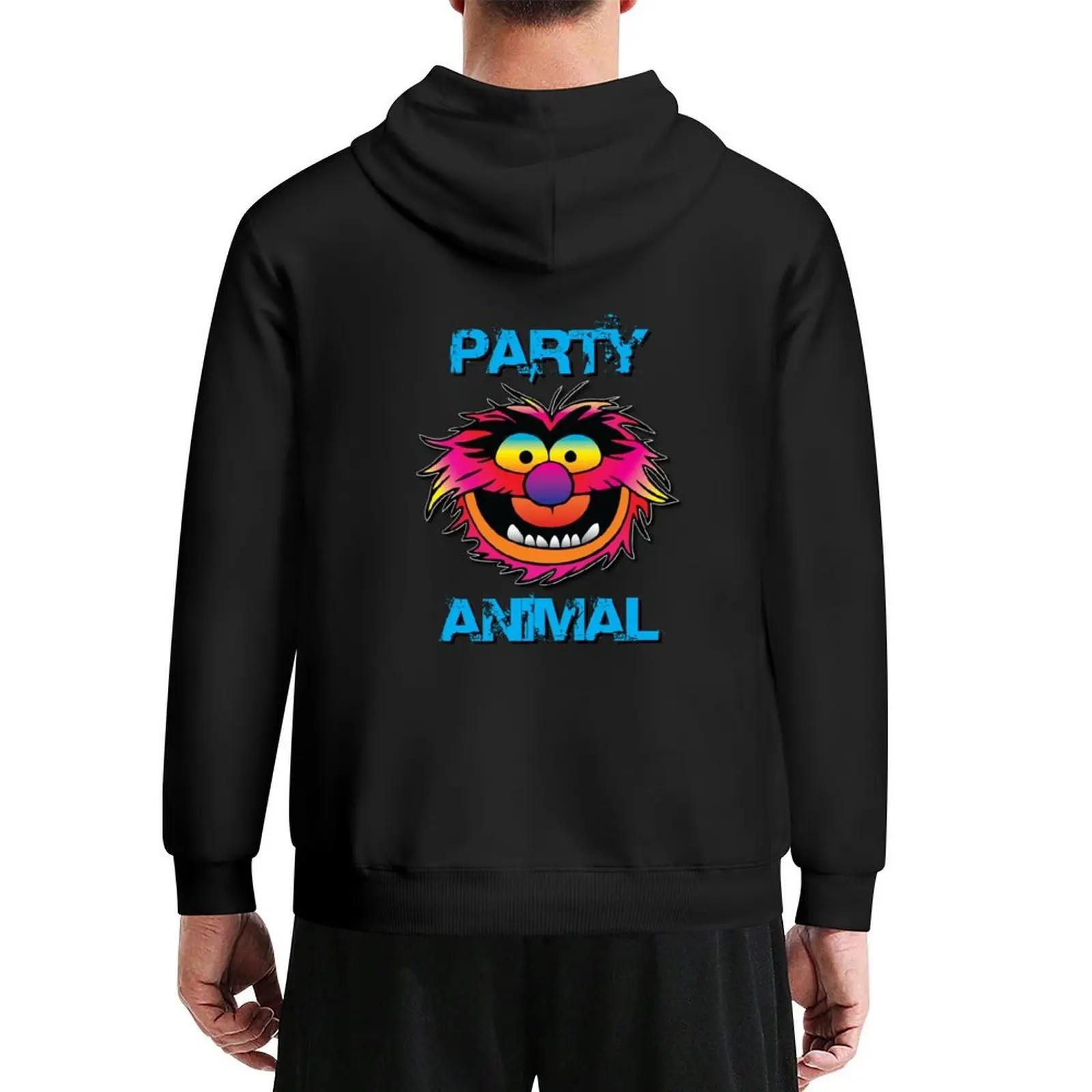 Party Animal Muppet-синяя толстовка с капюшоном, мужская одежда, одежда в корейском стиле, мужская одежда, одежда в стиле аниме, мужские толстовки