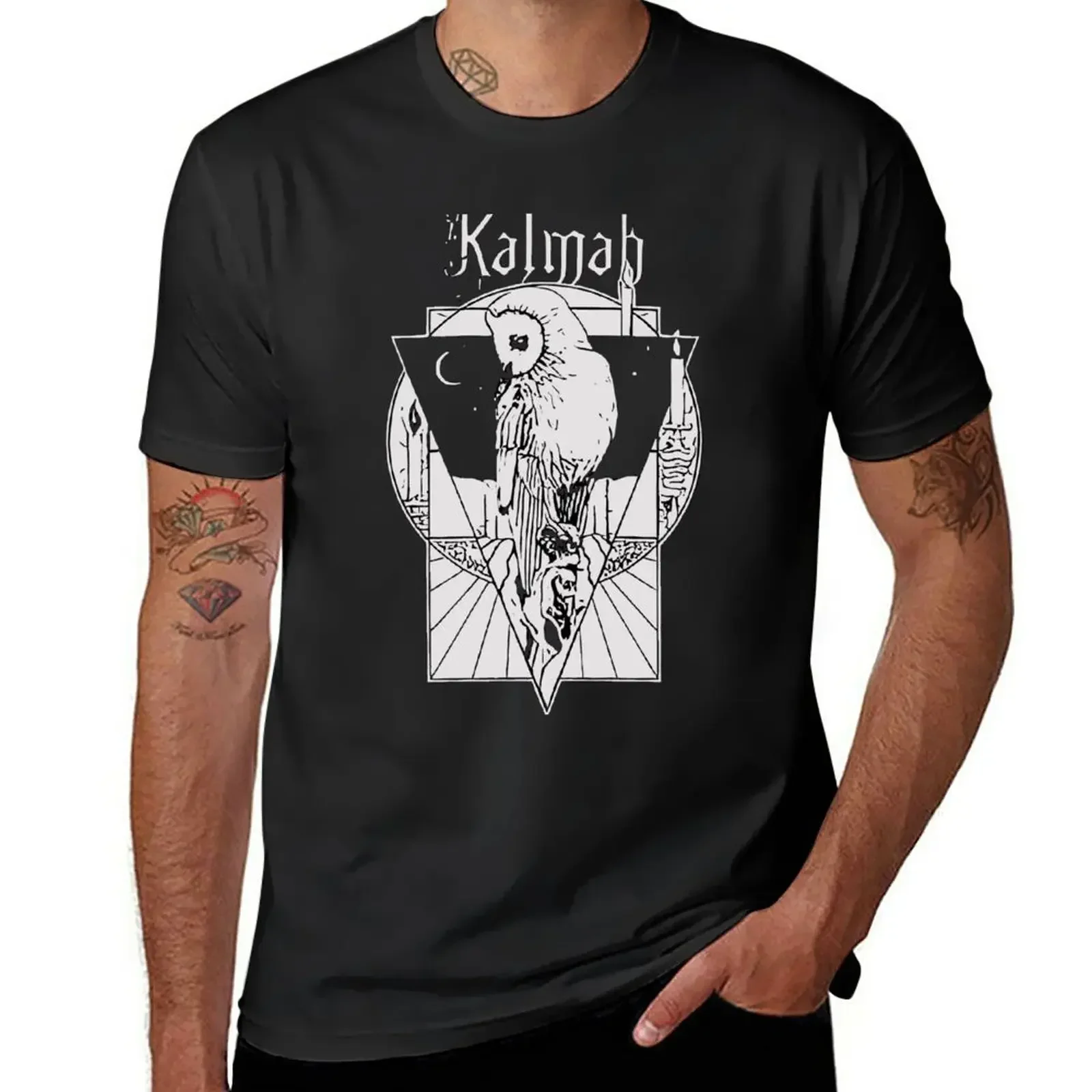 Забавная футболка, тяжелые футболки для мужчин, новая футболка Kalmah, футболки оверсайз, мужская одежда в стиле Харадзюку, оверсайз