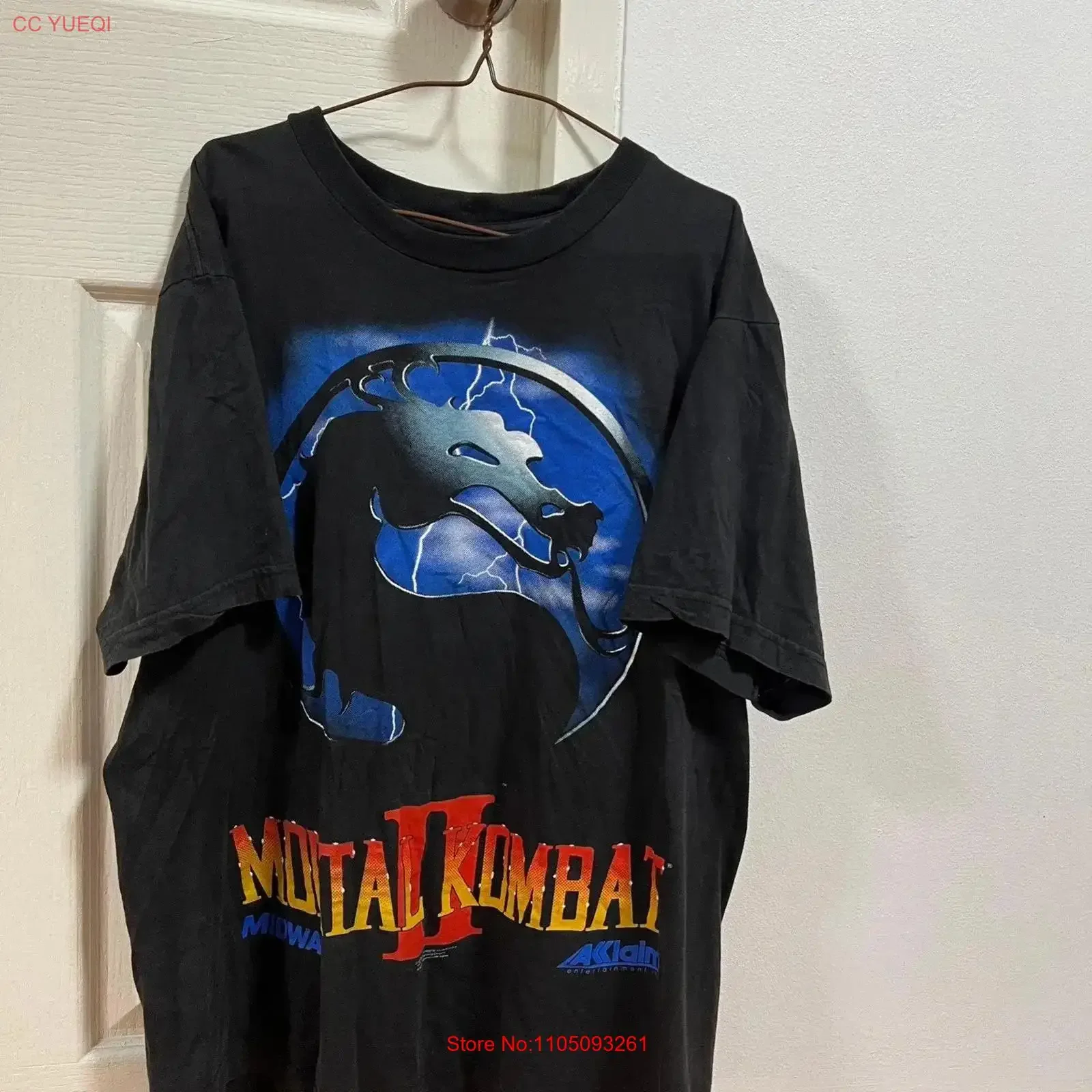 Винтажная футболка Mortal Kombat II 1992 VTG, редкий винтажный стираный топ для повседневной носки, унисекс, слегка стильная уличная одежда с графикой