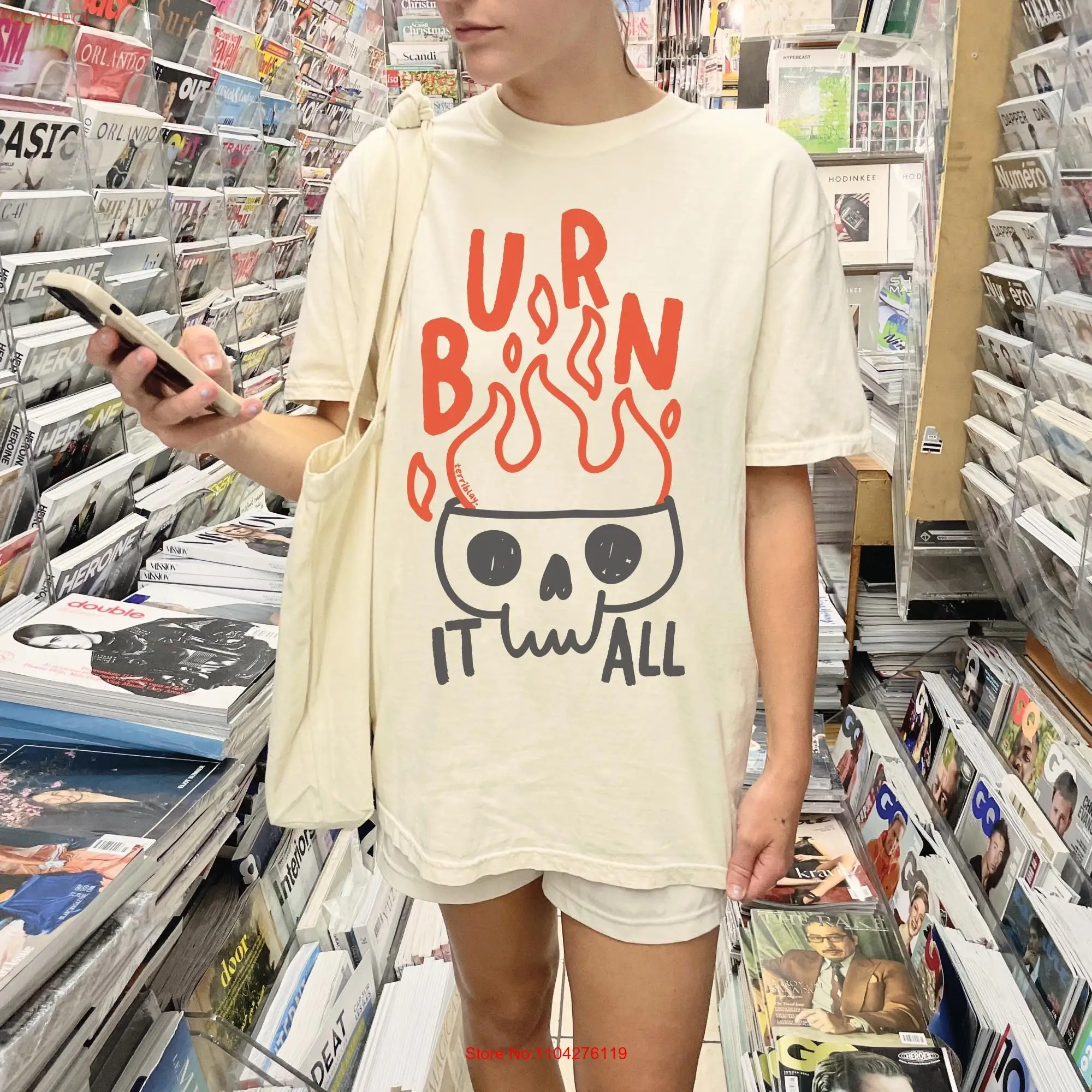 Цветная футболка Burn It All Comfort, крутая модная футболка с черепом и пламенем, большие размеры для друга, панк, инди альтернативная готика, эмо, Terriblay
