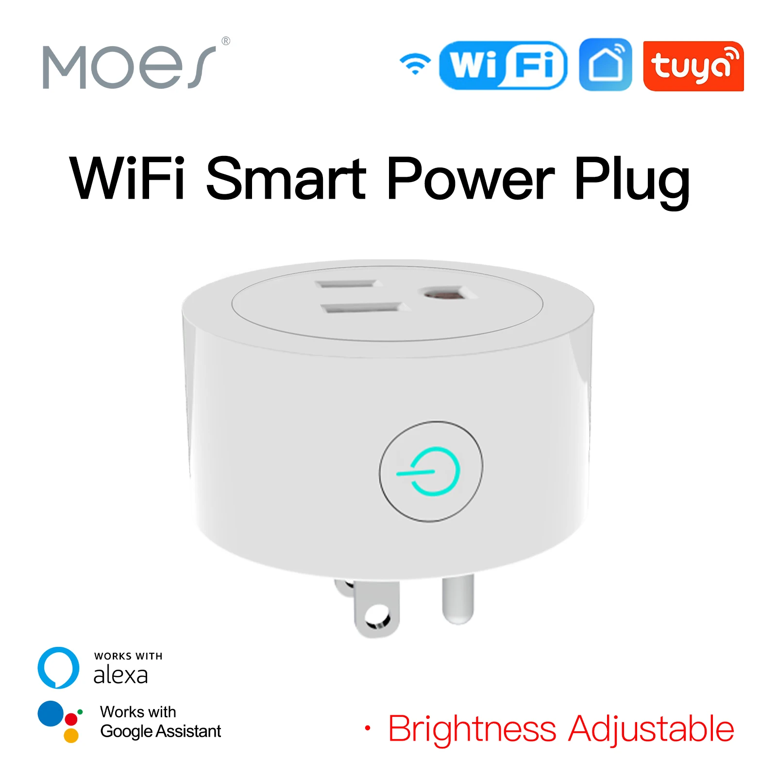 Умная розетка MOES с Wi-Fi, таймером и регулировкой яркости