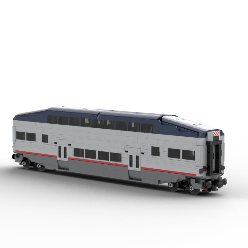 Фото Серия Urban Transportation Пассажирский автомобиль Amtrak MOC- 119678   Строительные блоки DIY Модель Технология сборки Кирпич Игрушка Детский Рождественский подарок №3