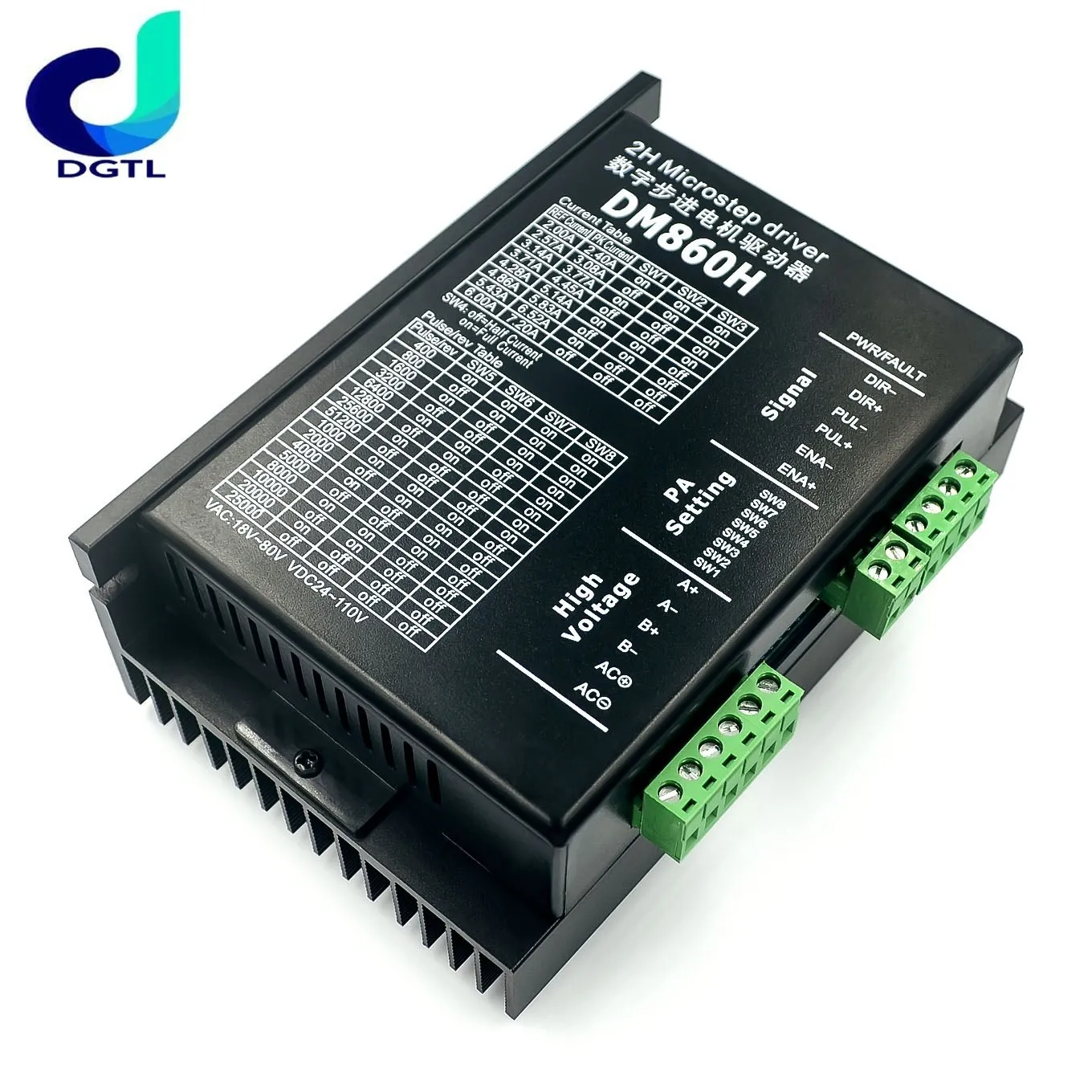 Драйвер шагового двигателя cintroller DM860 DM860H микрошаговый бесщеточный корпус шагового двигателя постоянного тока для 57 86, шаговый двигатель Nema23 Nema34