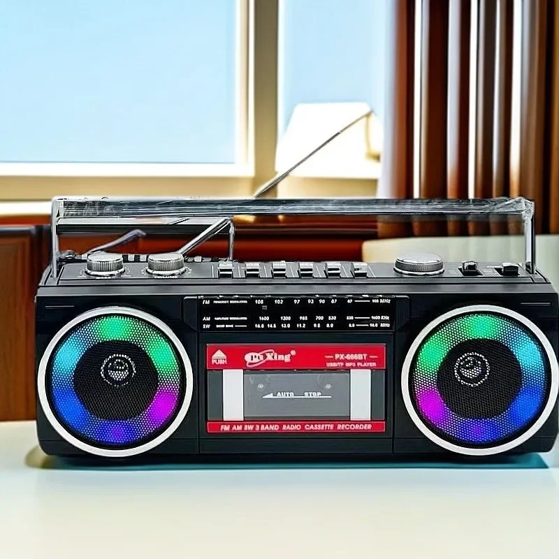 Фото Кассетный плеер AM FM SW, Bluetooth, винтажный, отличное качество звука, USB-порт, TF-карта, магнитофон, магнитофон, кассетный рекордер №2