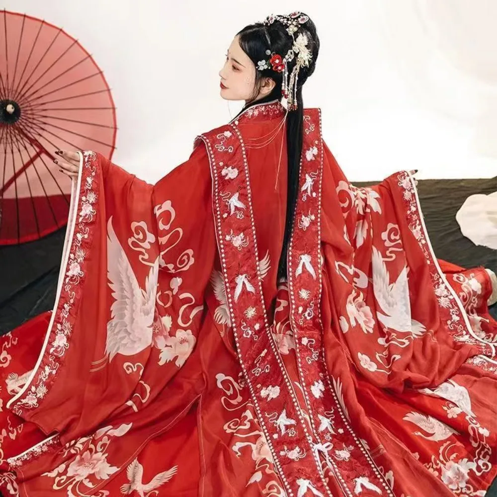 Фото Красный женский костюм Hanfu династии Сун, свадебный костюм невесты для косплея Xia Pei, юбка длиной до талии, традиционная китайская одежда для женщин №5