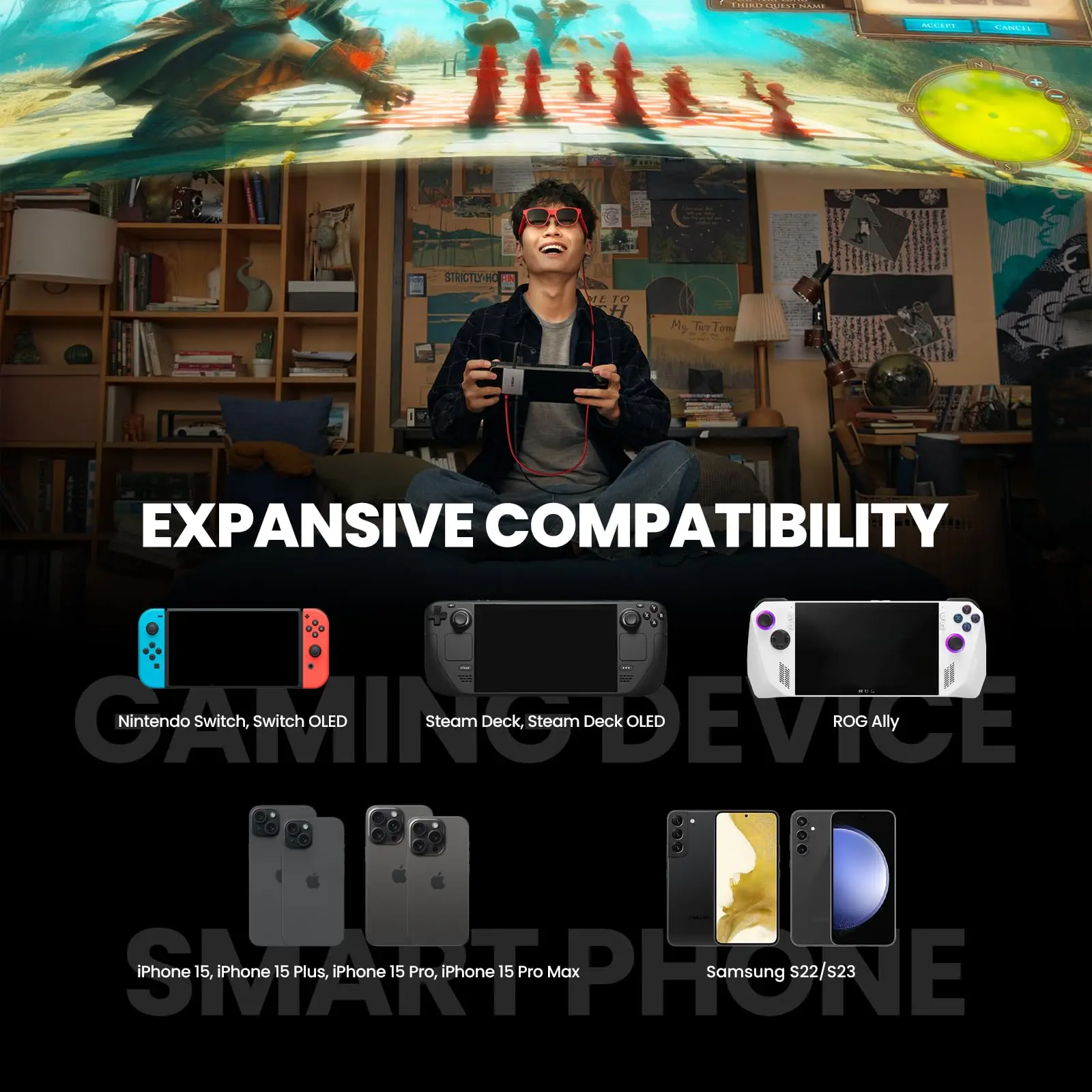 Фото XREAL Hub 120 Гц 2IN1 USB-C PD адаптер для быстрой зарядки портативный видеоадаптер для XREAL AIR/AIR2 переключатель очков PS4 PS5 конвертер №4