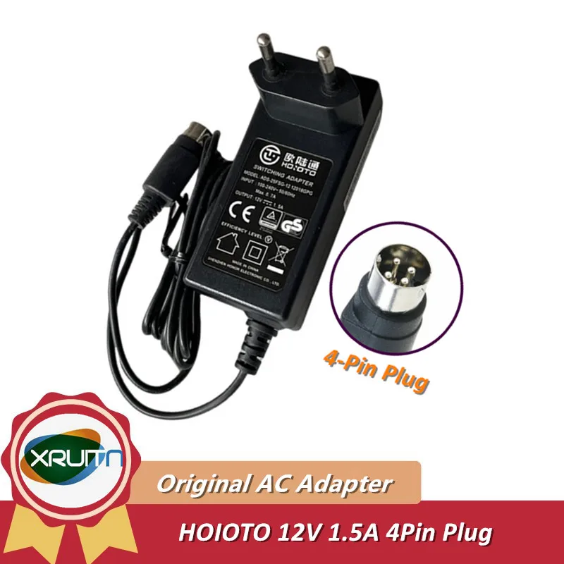 Оригинальный адаптер переменного тока Hoioto ADS-25FSG-12 12018GPG, 12 В, 1,5 А, 18 Вт, блок питания EC1008, 4-контактное зарядное устройство DIN ADS-26FSG-12, вилка европейского стандарта
