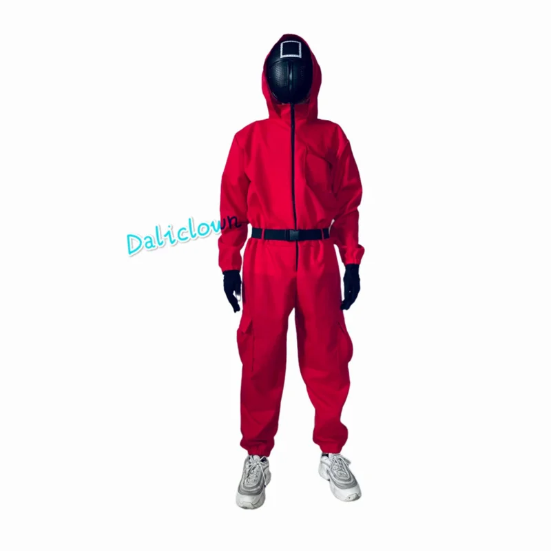 Фото Детский костюм из аниме-игры, маска, костюм для косплея, комбинезон, Круглый, шестигранный, квадратный, Круглый, треугольный шлем, маска, костюм на Хэллоуин, вечеринку, Рождество №3