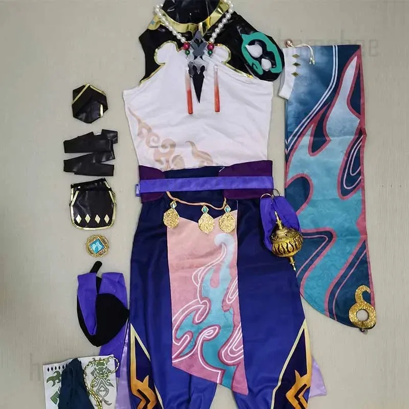 Фото Homchee COS Xiao Impact Косплей Костюм Платье Парик Маска Vestido Одежда Полный комплект для XM19 №2