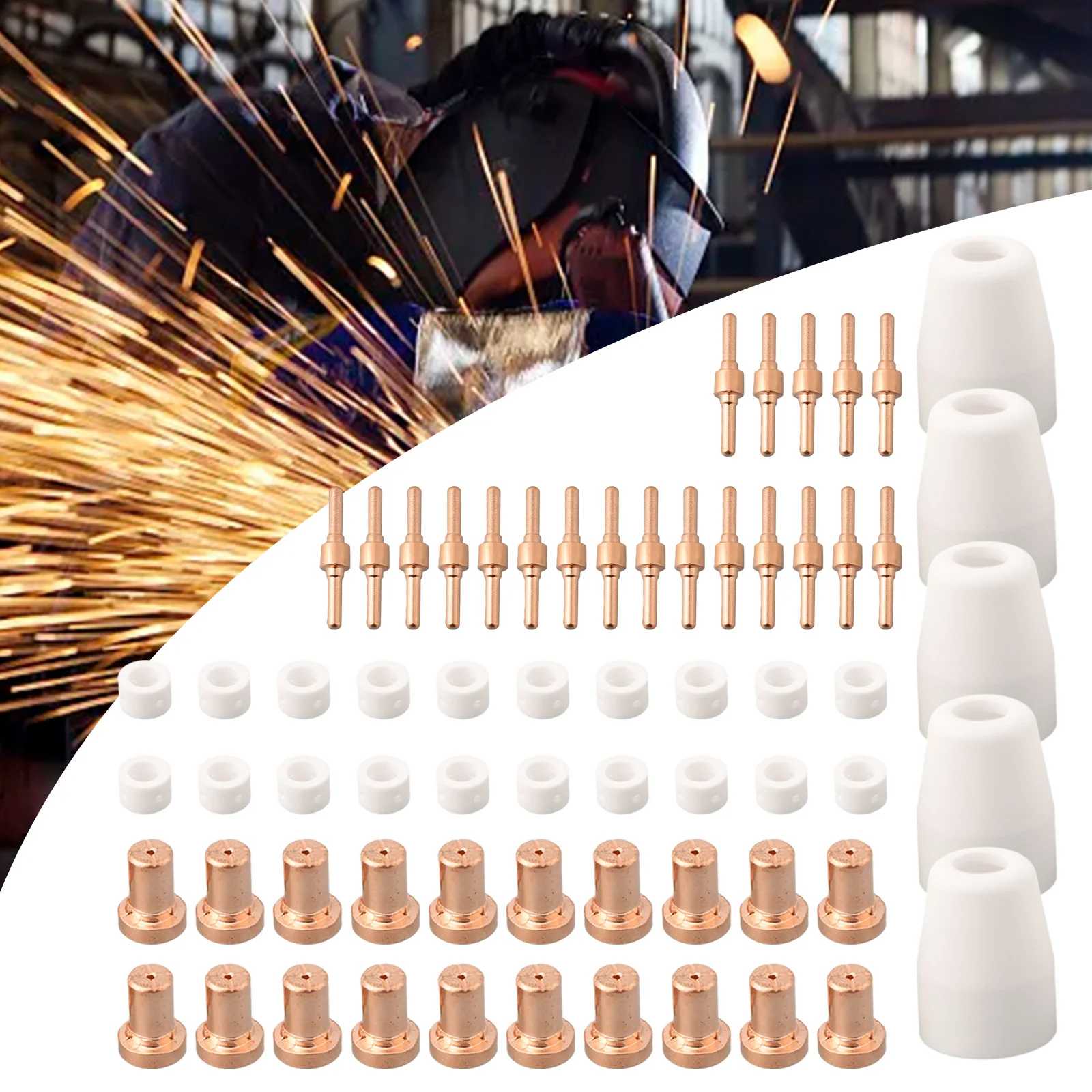 Фото Аксессуары для сварки Mitech 65pcs CUT30-50 для парки Jasic, набор аксессуаров для сварки, высокое качество, абсолютно новый №5