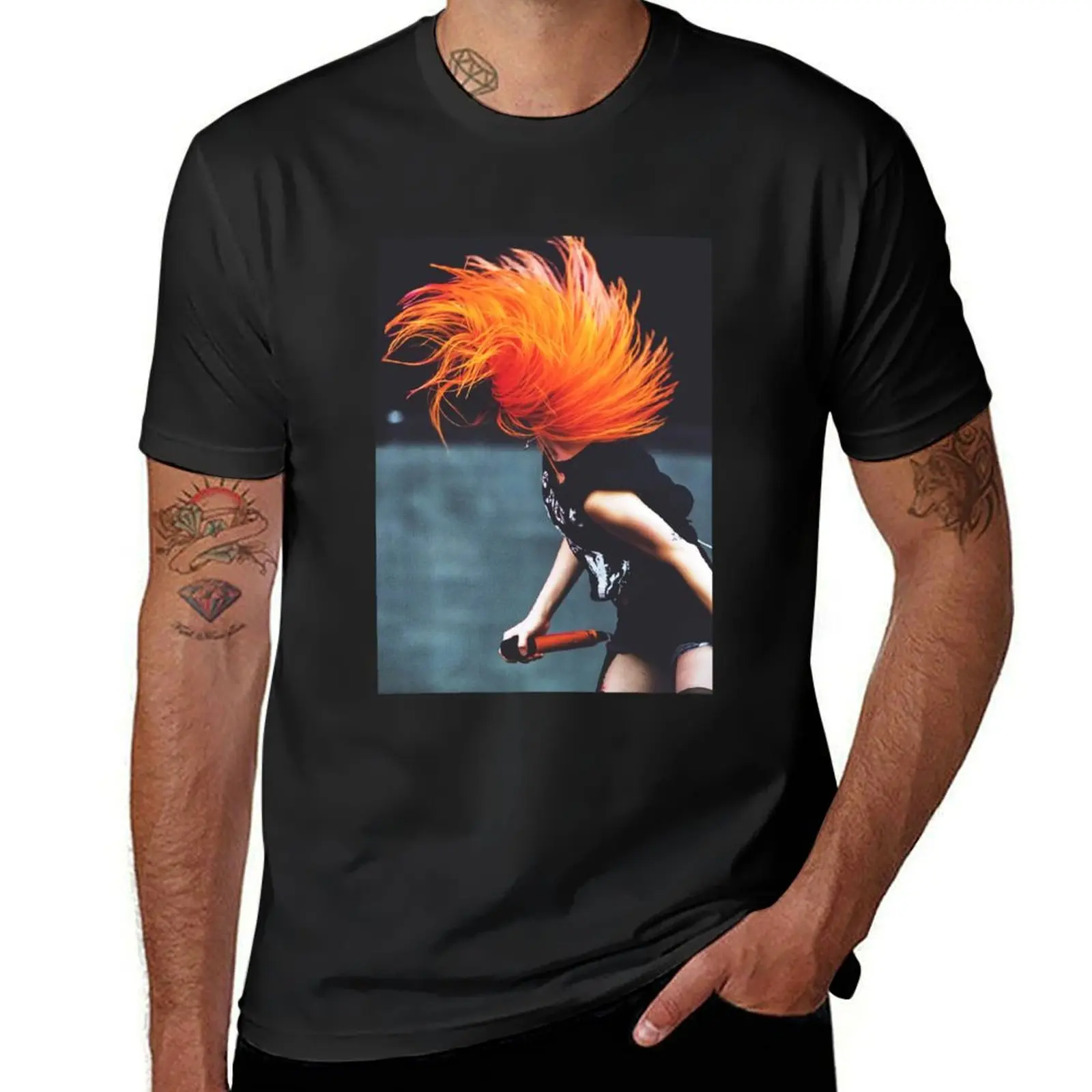 Футболка с иконовыми красными волосами hayley, хлопковые мужские футболки, забавные футболки с мемми, рубашка с аниме, мужские однотонные футболки
