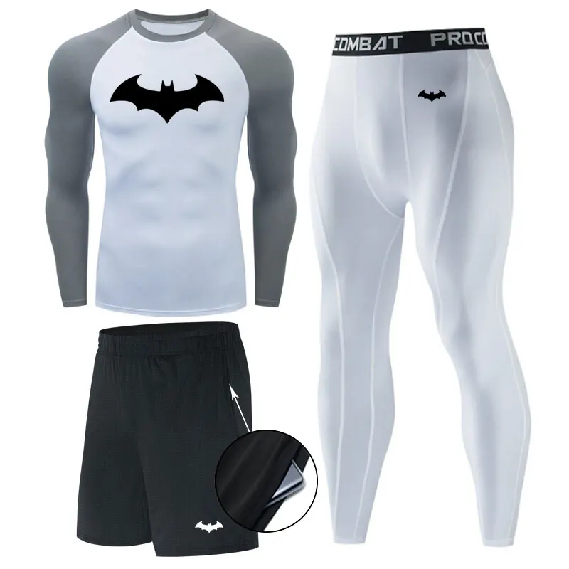 Фото Мужские футболки s MMA Rashguard Jiu Jitsu для фитнеса, Мужские боксерские Трикотажные изделия, шорты, футболка для спортзала + брюки, спортивный костюм №2