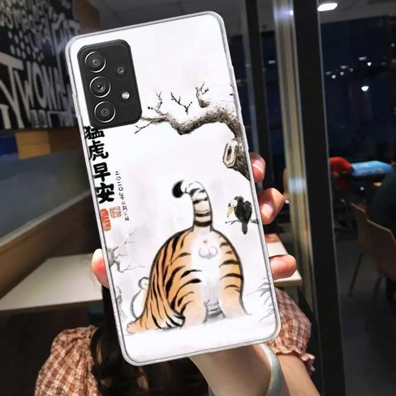 Чехол для телефона с мультяшным толстым тигром для Galaxy Samsung S22 Plus S21 Ultra Clear S20 S23 S24 FE S10 S10E S9 S8 Cover Pattern Capa Soft T (art.: 3920cc1546087) - 3920cc1546087
