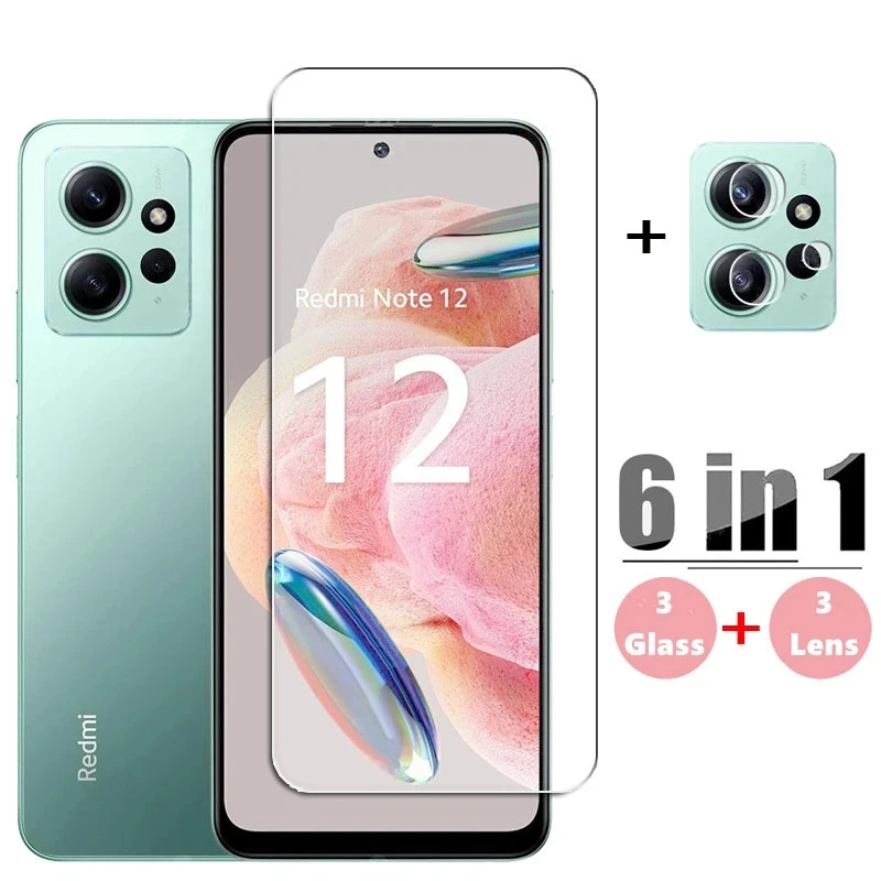6 в 1 закаленное стекло для Xiaomi Redmi Note 12, стекло для экрана Redmi Note 12 Pro Plus, Защитная пленка для экрана Redmi Note 12 4G