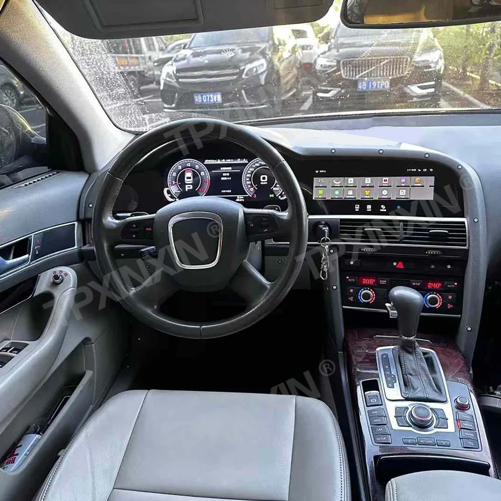 Фото Цифровой кластер на приборной панели, спидометр CarPlay с двойным экраном для Audi A6 2005-2009 Android Auto, автомобильное радио, GPS-навигация, головное устройство №5