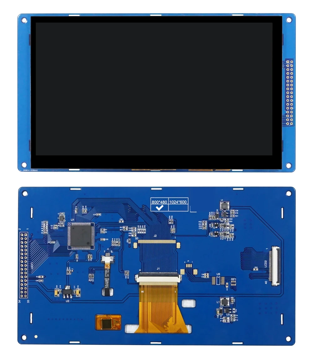 Горячая распродажа 2025 года, мультисенсорный 7-дюймовый 800x480 8080 MCU-дисплей, 16 бит/8-битный параллельный интерфейс, TFT ЖК-модуль, сенсорная панель, дисплей